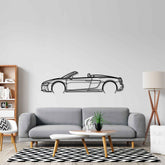 R8 V10 Spider 2022 Detailed Silhouette Metal Wall Art